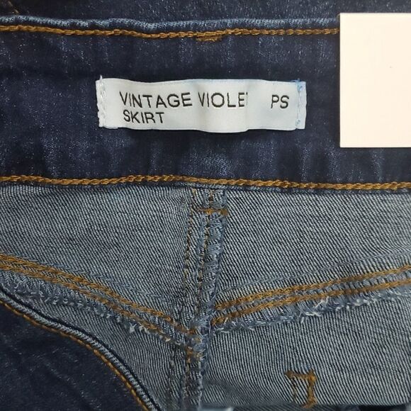 Vintage Violet Distressed Denim Skirt - Picture 6 of 6